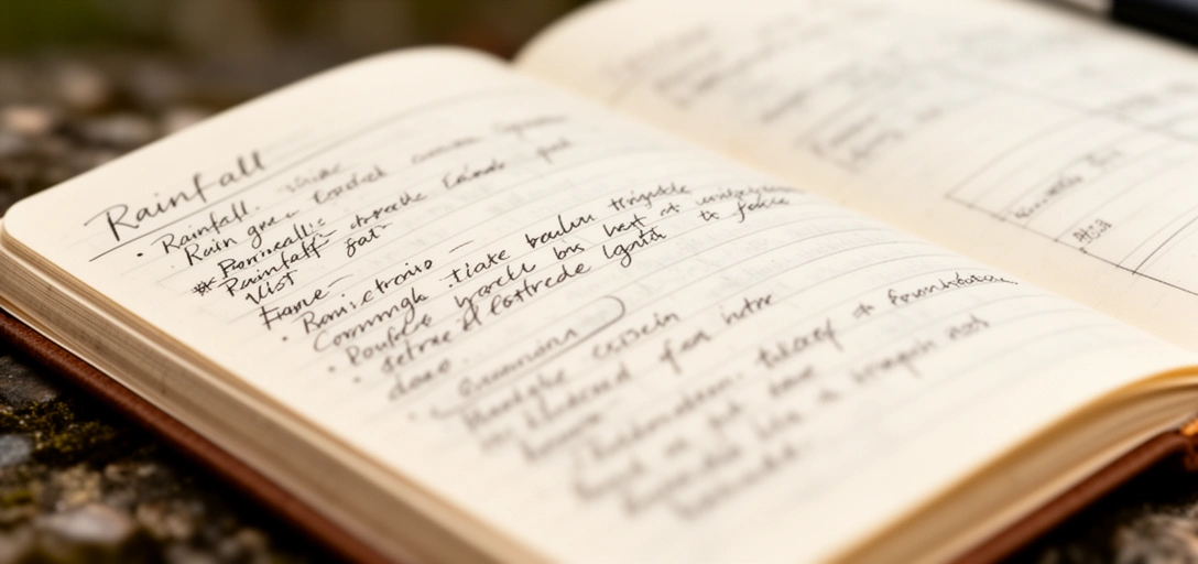 Libreta de campo con anotaciones
